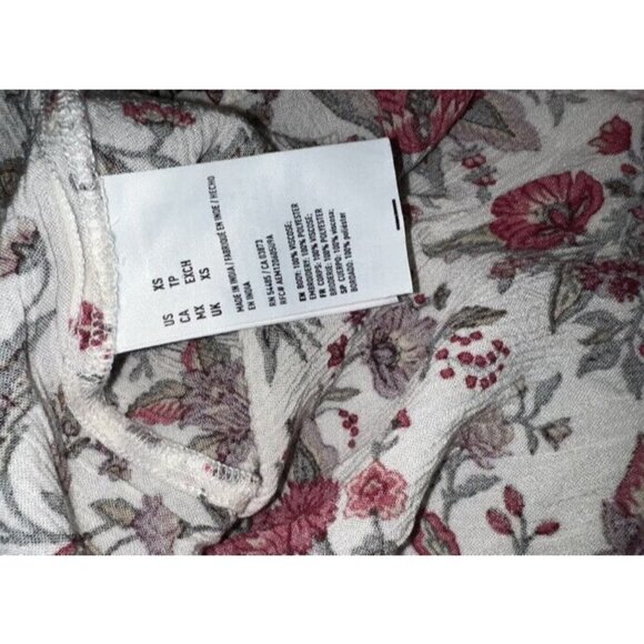 American Eagle Floral Crop Top Off The Shoulder Size XS-Small Fits Both 1B - Picture 7 of 11